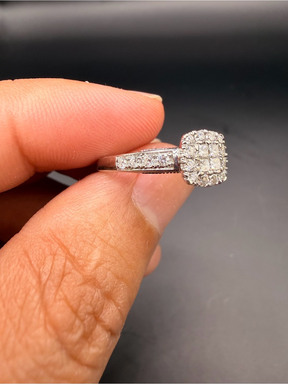 10k White Gold .50 Ctw Diamond Ring Size 7.25.